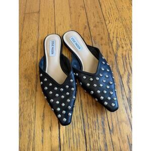 Steve Madden Shoes Womens Size 7 Black Studded Pointed Toe Slide Mules Slip On